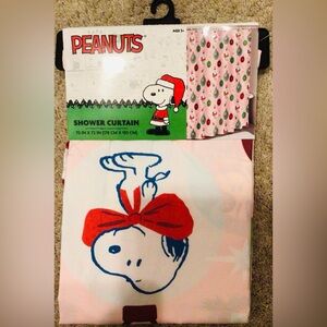 Peanuts Snoopy Woodstock Fabric Shower Curtain